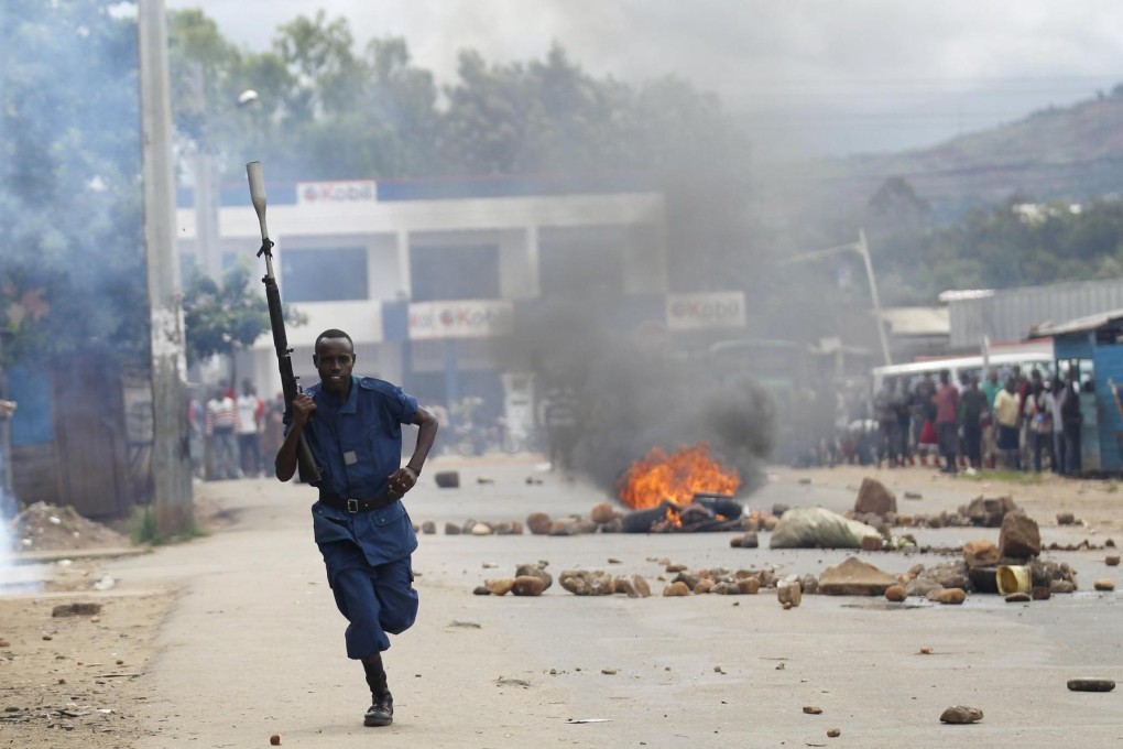 A policeman during clashes in Bujumbura.Photo: Reuters