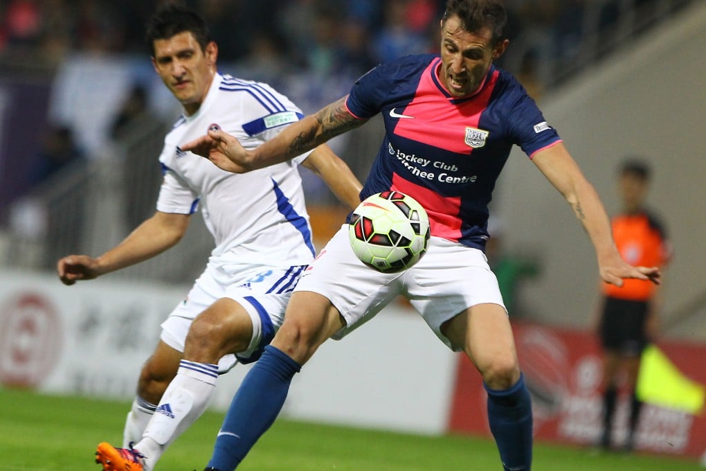Kitchee captain Fernando Recio (right) in action against Eastern. Recio hopes Kitchee can complete the treble. Photo: Dickson Lee