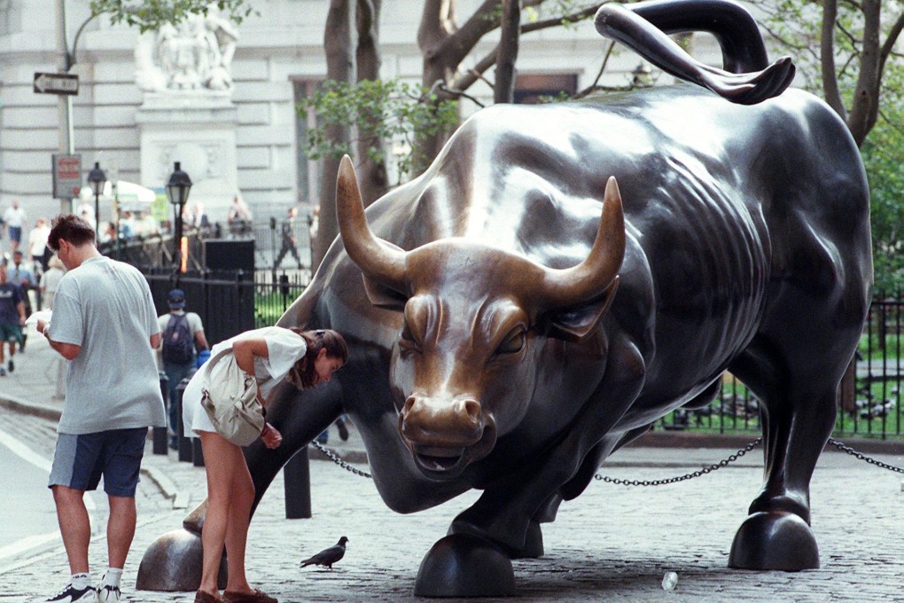 The Wall Street bull seems poised to charge as world equity markets hit new record highs last Friday. Photo: AFP