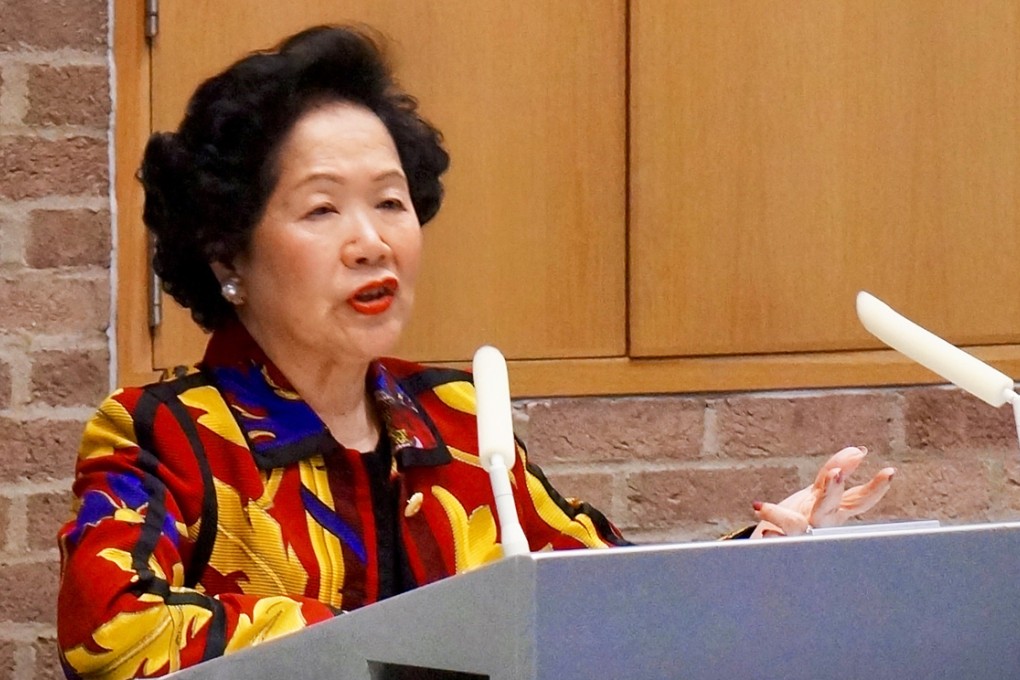 Former chief secretary Anson Chan Fang On-sang is delivering a talk "In Dialogue with Mrs. Anson Chan" at the University of Cambridge on April 27, 2015. Photo: Colleen Lee