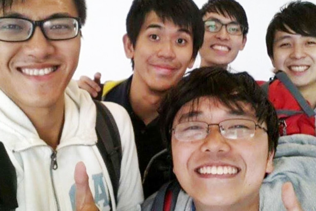 Five Chinese University medical students smile for the camera after returning from Nepal. Photo: SCMP Pictures