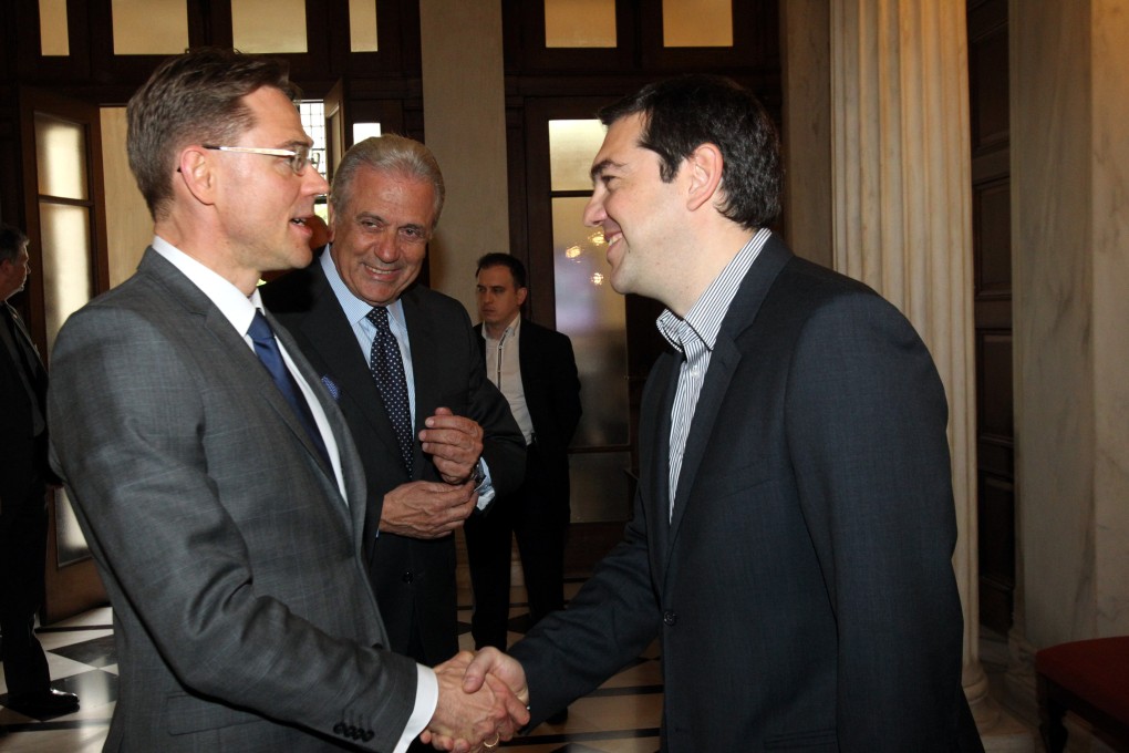 Greece Prime Minister Alexis Tsipras meets with European Commission officials as an increasingly acrimonious exchange has blown up between Athens and its international creditors of reform plans. Photo: Xinhua