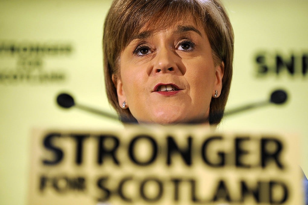 First Minister of Scotland and leader of the SNP Nicola Sturgeon speaks during a UK general election campaign speech in Glasgow. Photo: AFP