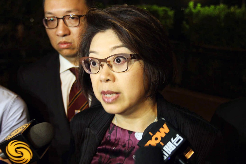 Winnie Tam Wan-chi speaks to Hong Kong media in Beijing on Tuesday evening. Photo: Simon Song