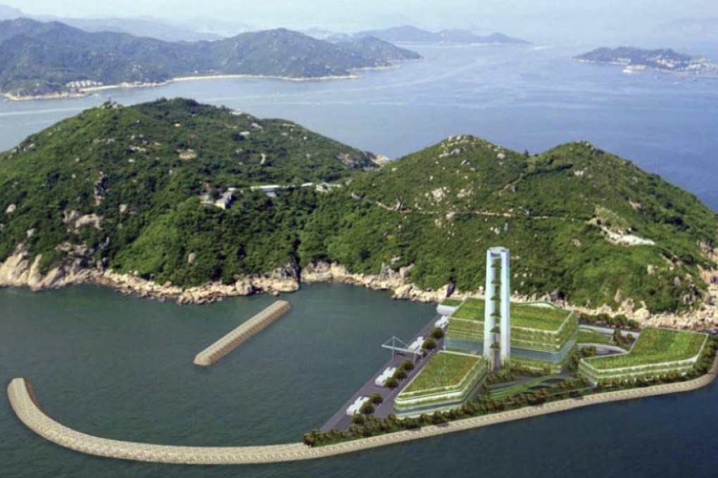 An artist’s impression of the waste incinerator on Shek Kwu Chau.