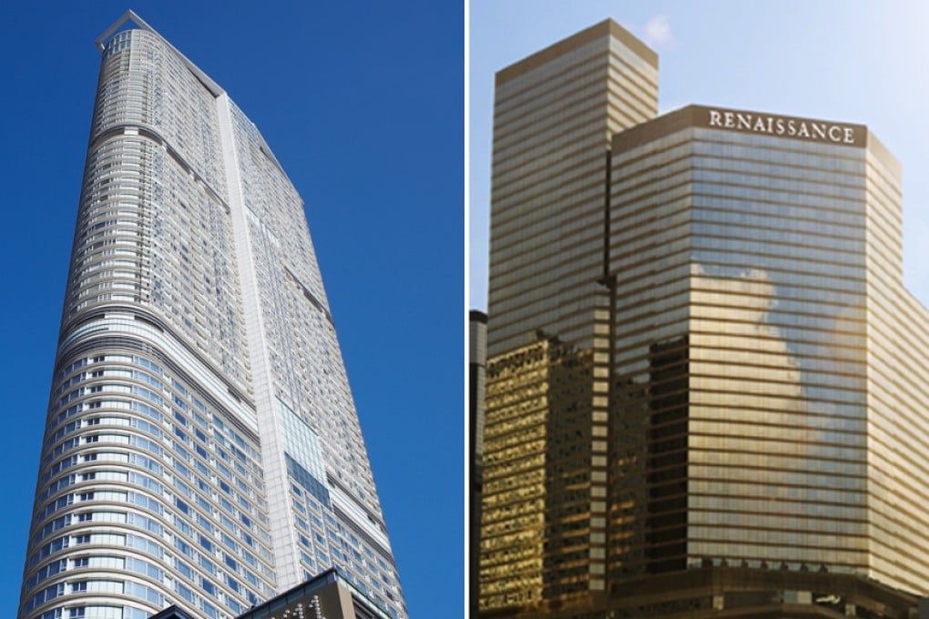 New World had agreed to transfer the entire 64 per cent stake it holds in Grand Hyatt Hong Kong (left) and Renaissance Harbour View (right) to a 50-50 joint venture to be formed with the Middle East investor, the company told the Hong Kong stock exchange on Thursday. Photos: SCMP