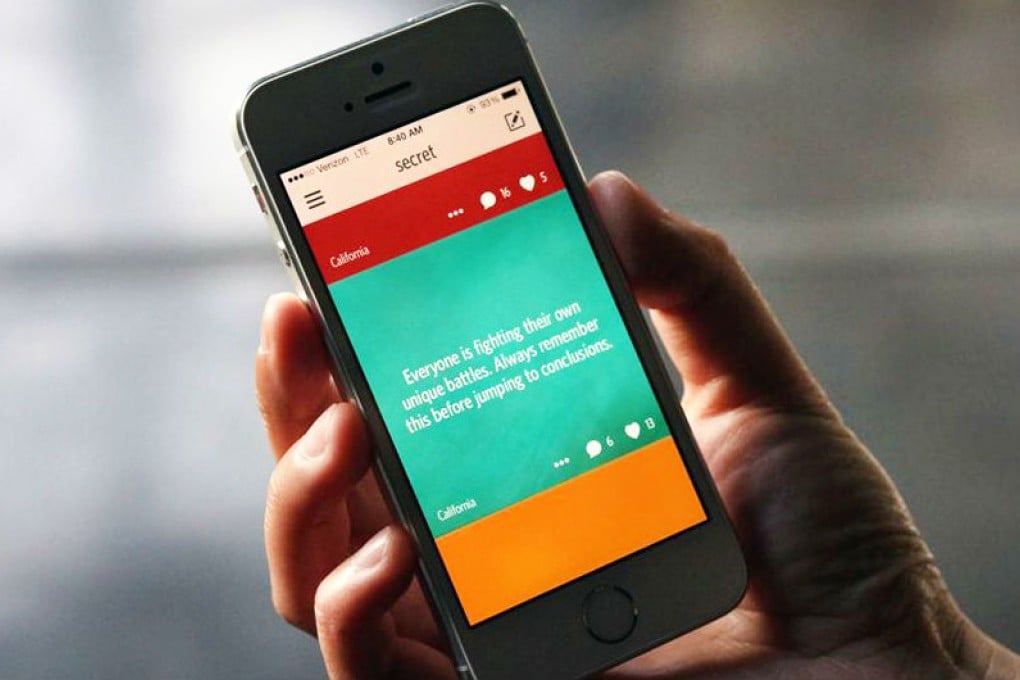 Secret was one of the more popular smartphone apps which enabled people to express themselves anonymously, sometimes generating controversy for unpleasant or hurtful comments. Photo: Secret