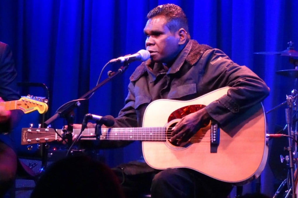 Gurrumul sings at the Subculture club in New York.Photo: AFP