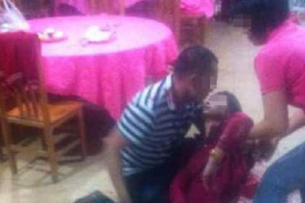 One of the photographs posted online following the alleged assault, which sparked a public outcry on the Chinese mainland. Photo: China.com