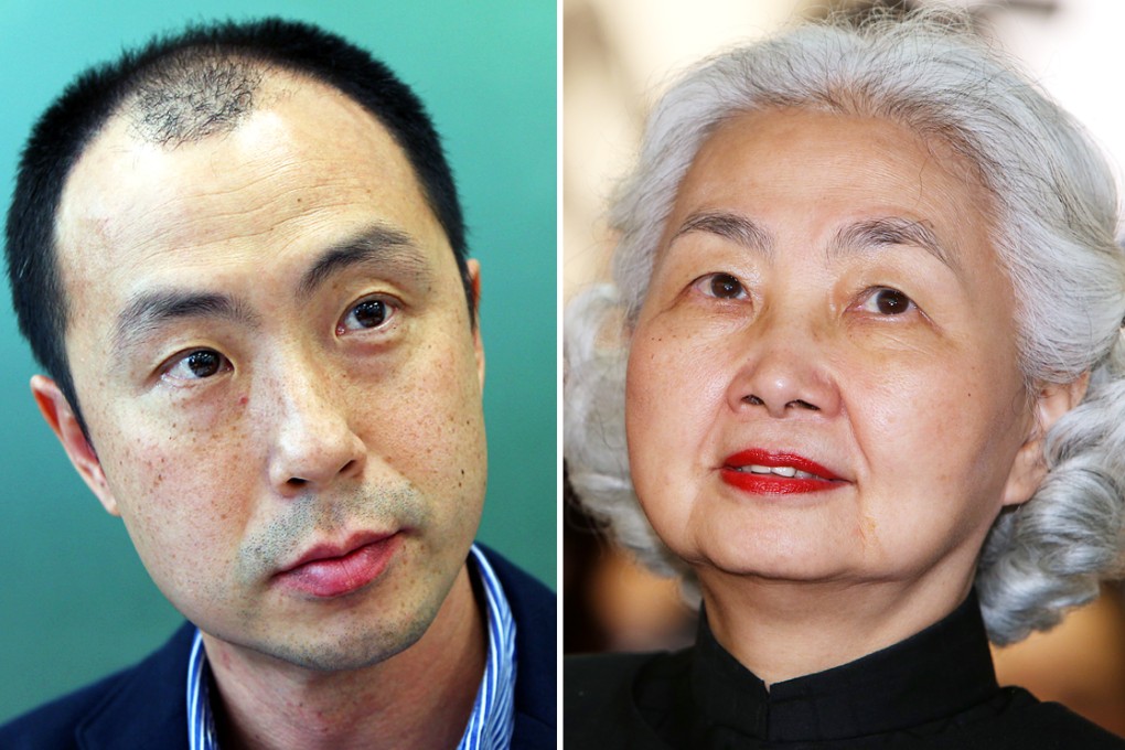 Elsie Leung Oi-sie (right), a voluntary adviser to the editorial board of the kit, insisted the chart illustrating ties between the city and the central government was correct; while Cheung Yui-fai (left), director of the education research department at the pro-democracy Professional Teachers' Union, said the new resources highlighted Beijing's power over Hong Kong. Photos: Jonathan Wong, Sam Tsang