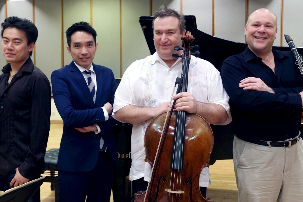 From left: Jing Wang, Warren Lee, Richard Bamping and Andrew Simon will feature in Friday's concert at Tsuen Wan Town Hall. Photo: K.Y. Cheng