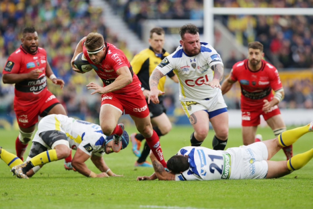 Drew Mitchell runs through to score Toulon’s winning try against Clermont as the French champions claimed a historic third straight European Rugby Champions Cup. Photo: Action Images via Reuters