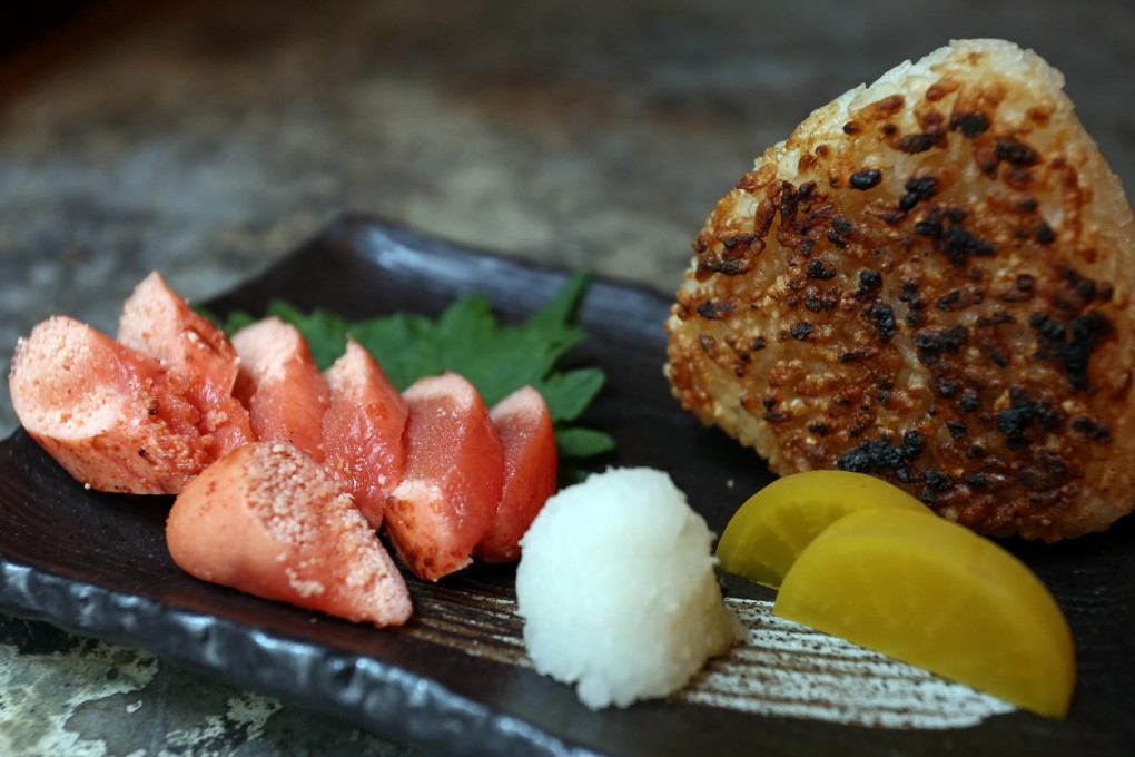 Grilled rice ball and cod roe. Photos: Jonathan Wong