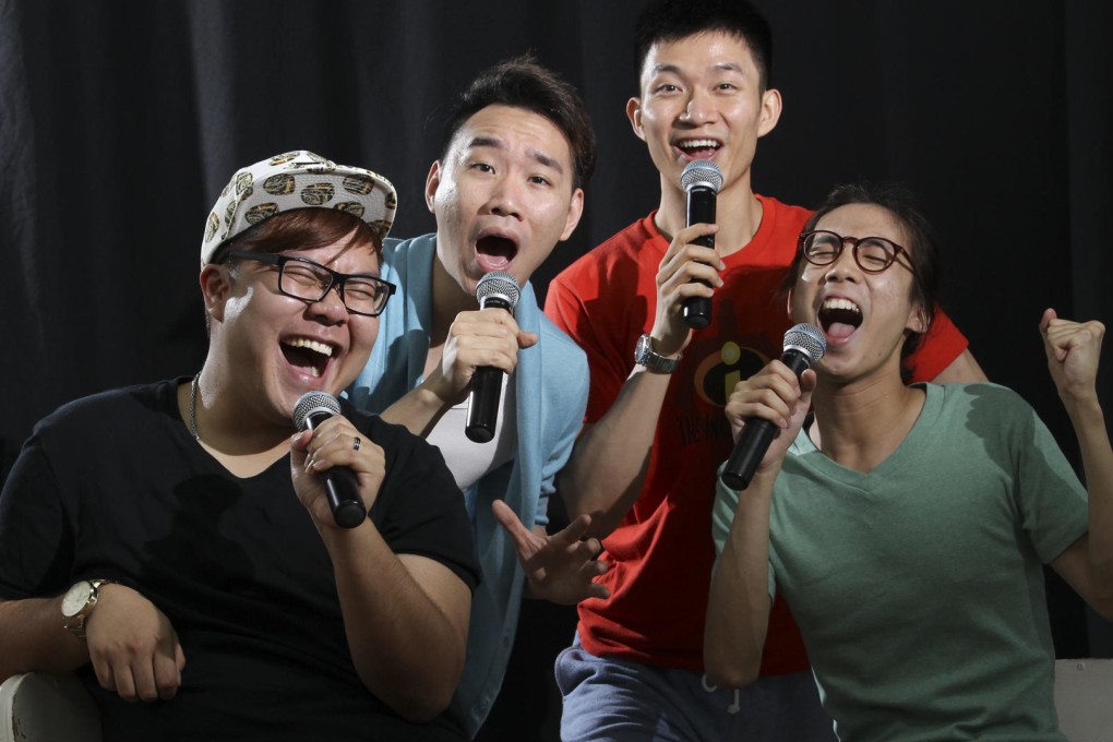 Curious collaboration: (from left) Sam Lau, Raoul Chan, Ronald Tsang and Keith Wong of the a capella group Yat Po.  Photos: May Tse, Jimmy Luk