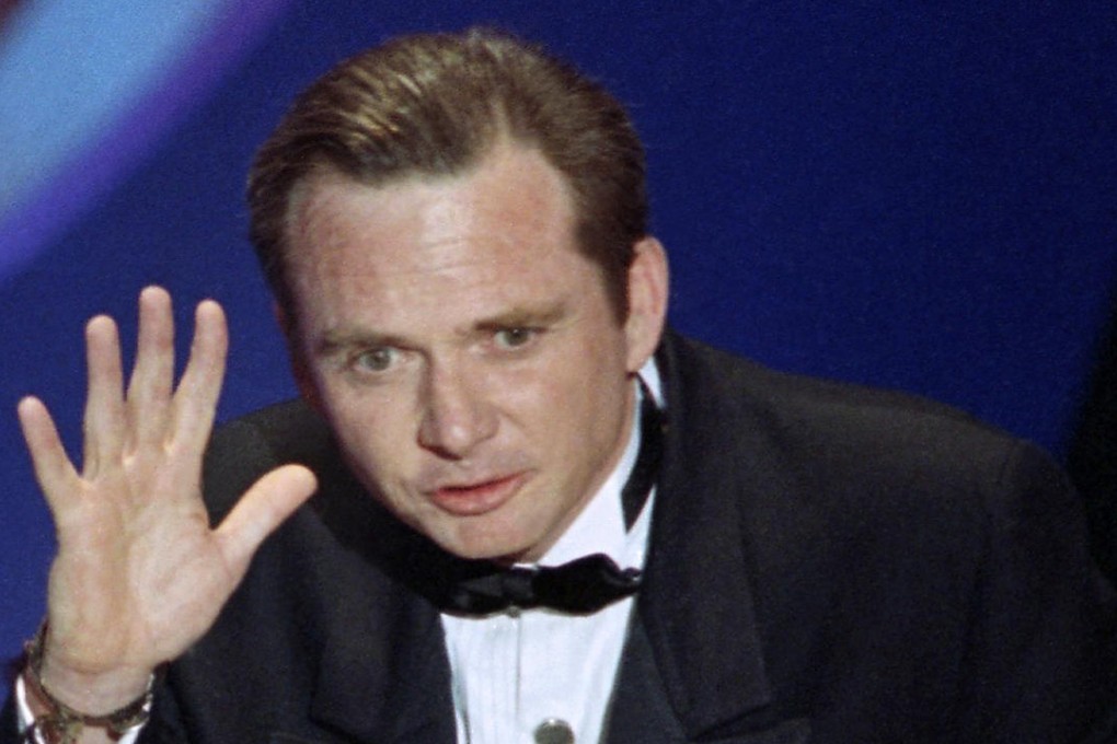 Michael Blake accepting his Oscar in 1991. Photo Reuters