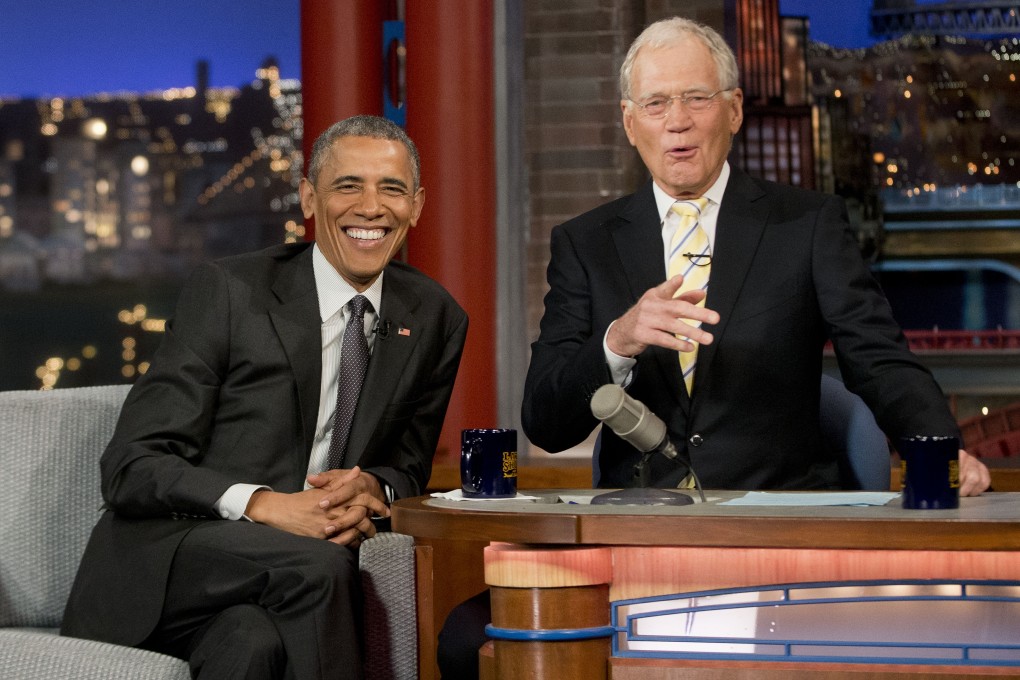David Letterman, right, prepares to retire late this month after 33 years on the air. Photo: AP