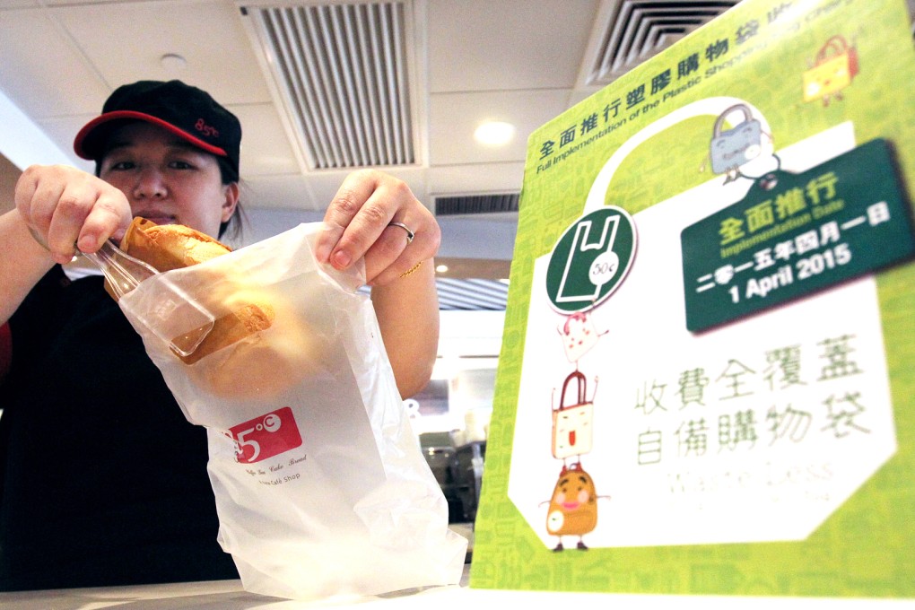 The expanded bag levy started with a grace period. Photo: May Tse