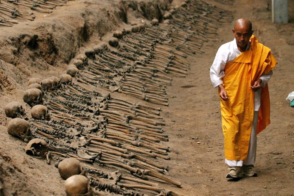 The remains of Chinese miners at the Liaoyuan Labor Memorial.