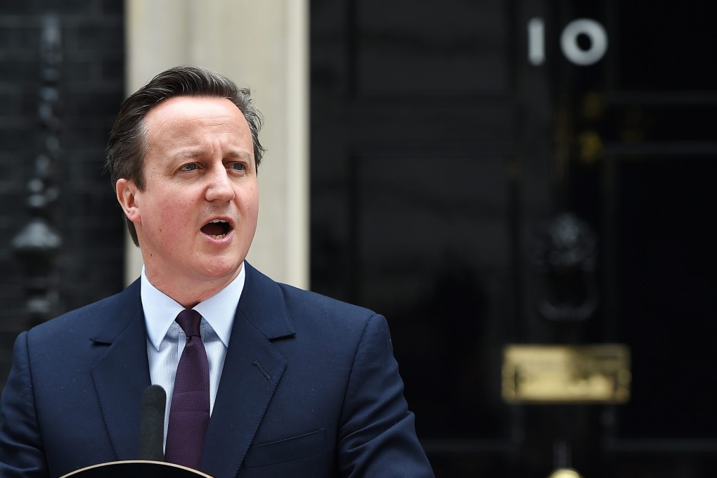 British Prime Minister and Conservative party leader David Cameron delivers a statement to the nation at Number 10 Downing Street in London. Photo: EPA