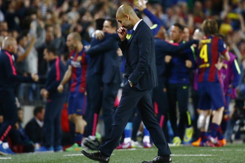 The 3-0 defeat in the first leg was a chastening experience for Bayern Munich manager Pep Guardiola. Photo: Reuters