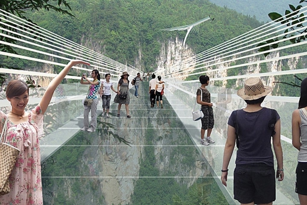 An artist's impression of the bridge at Zhangjiajie. Photo: SCMP Pictures