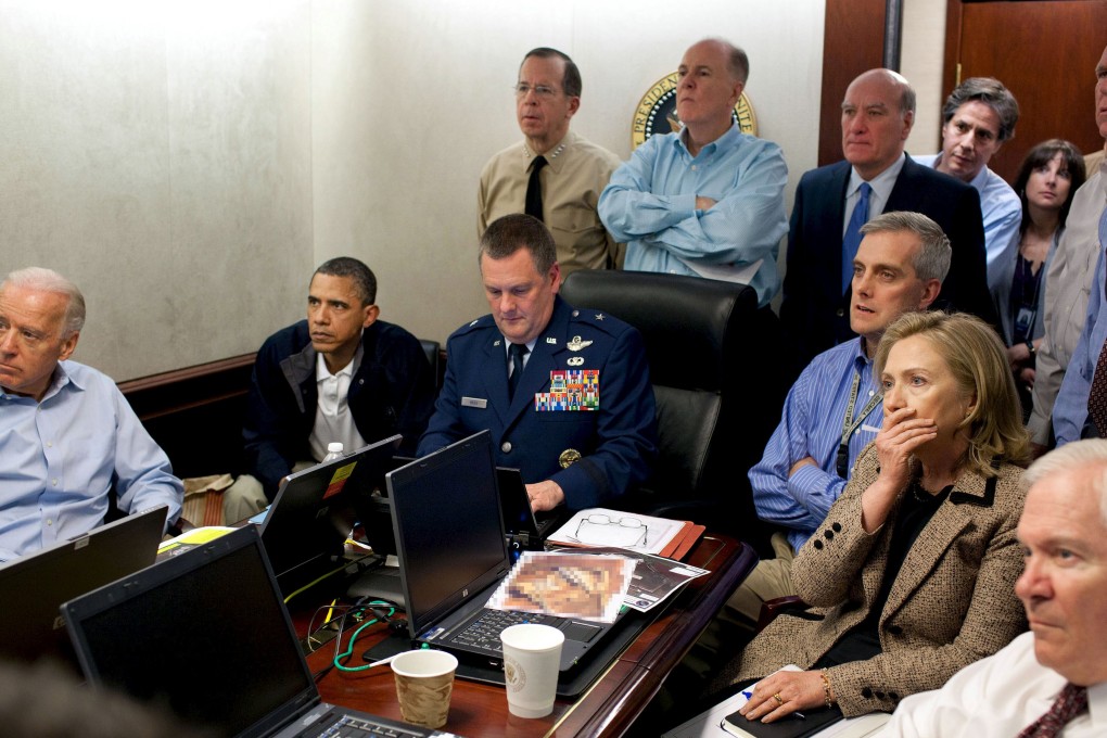 US President Barack Obama (second left) and Vice-President Joe Biden (left) in the situation room during the mission to kill Osama bin Laden in May 2011. Photo: Reuters