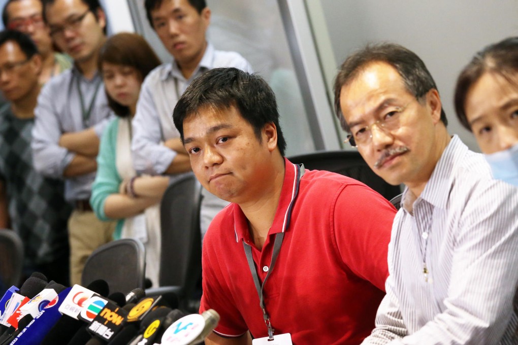 Au Wai-ho (left), brother of the wrongfully arrested autistic man, says the family will file a complaint despite police regret. Photo: K. Y. Cheng