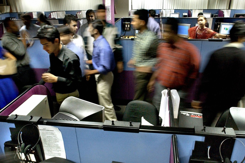 Indian employees scoot off to their desks as the country's technology companies begin to embrace the willingness to fail attitude which sparked innovation in Silicon Valley in the United States. Photo: AFP