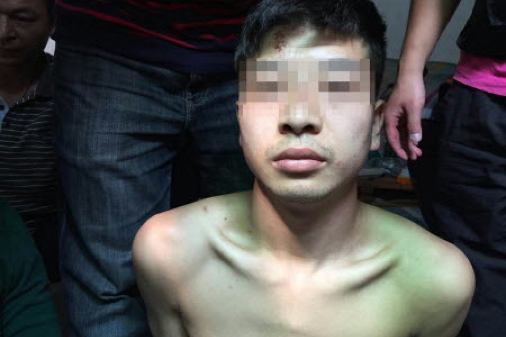 One of the kidnap suspects arrested in Guangdong province. Photo: SCMP Pictures