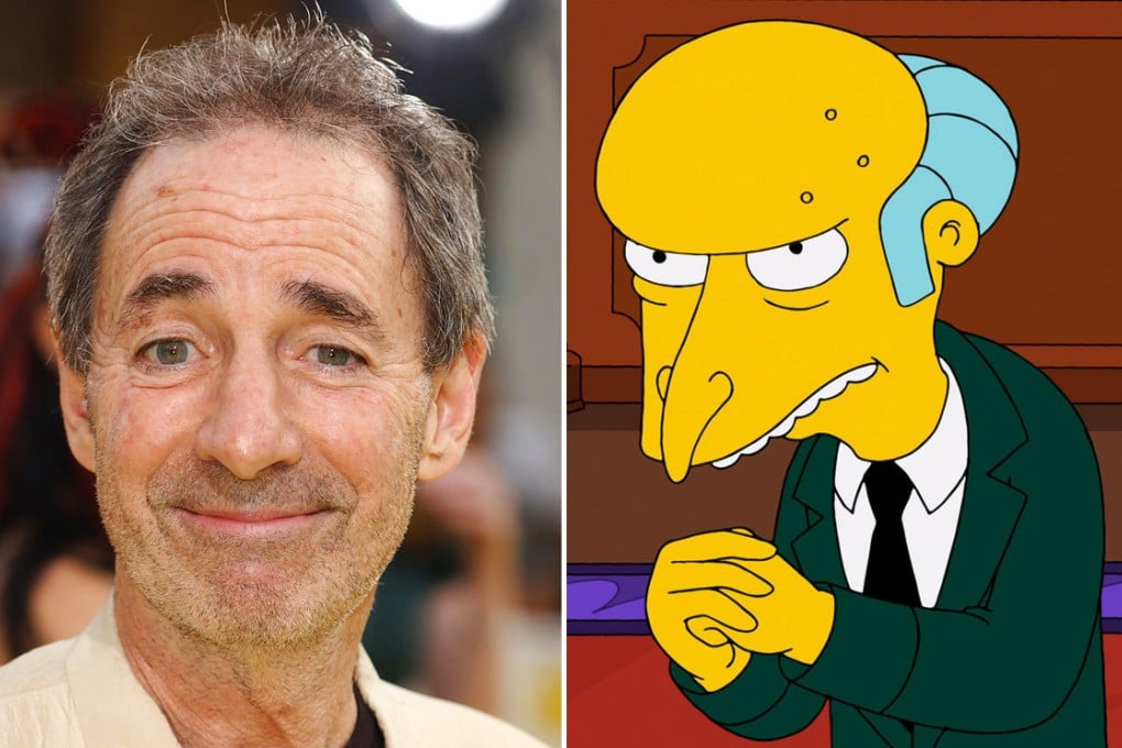 Harry Shearer and the character he voiced, Mr Burns. Photos: TNS, AP