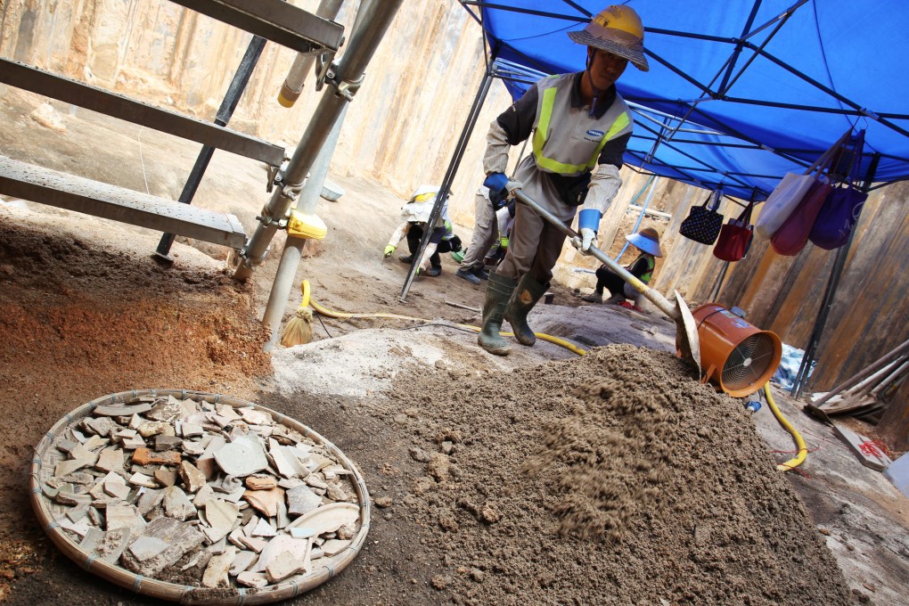 The archaeological site of the Sha Tin-Central link. Photo: Dickson Lee