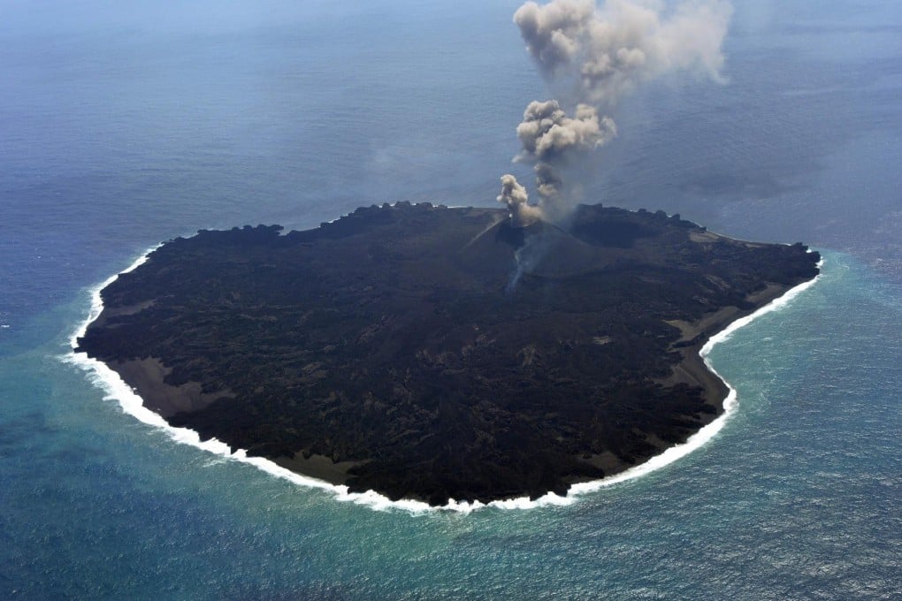 The newly created Nishinoshima island south of Tokyo. Photo: AFP