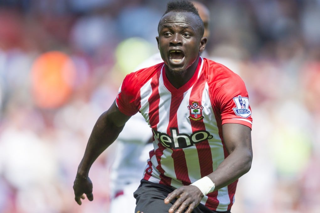 Southampton's Sadio Mane celebrates scoring the fastest hat-trick in Premier League history during their match against Aston Villa. Photo: AP