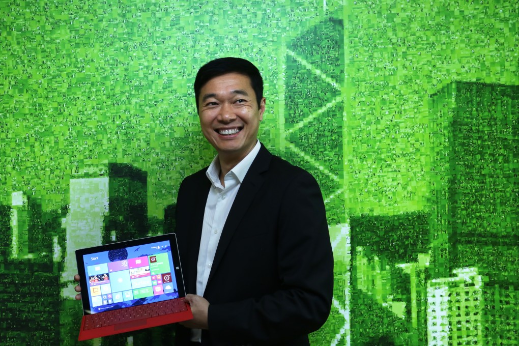 Microsoft's announcement that Windows 10 will support Android and iOS apps marks a "huge breakthrough" said the firms general manager for Hong Kong and Macau Horace Chow. Photo: Jonathan Wong