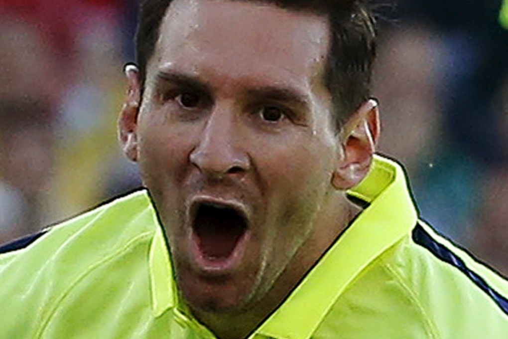 Lionel Messi celebrates his winner. Photo: Reuters
