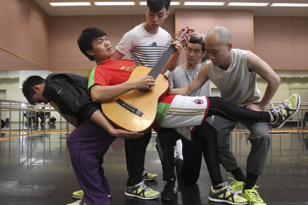 Play it again: (above and below) rehearsals for Boy Story. Reborn. Photos: May Tse