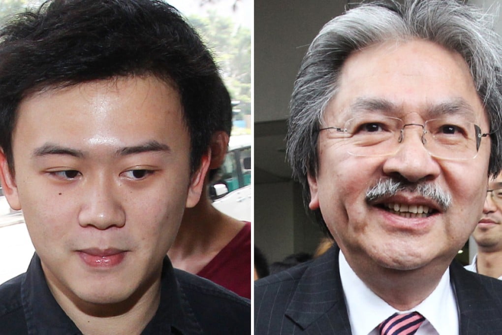 Derek Chan (left) who was released from prison in Tong Fuk, also said John Tsang (right) was shameless to joke about the incident. Photos: Edward Wong