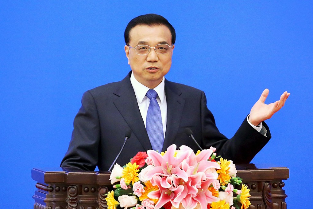 China's Premier Li Keqiang speaks during the Indonesia-China Economic Cooperation Forum as the Beijing-backed Asia Infrastructure Investment Bank (AIIB) faces questions about its governance and potential clashes with existing multi-lateral lenders. Photo: Reuters