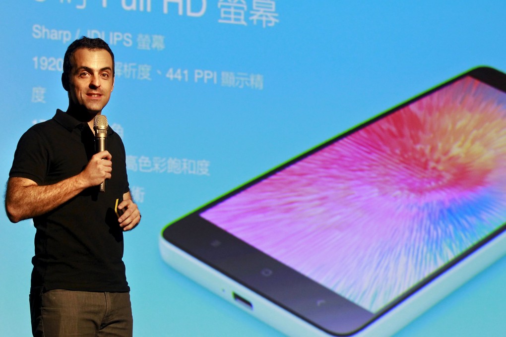 Hugo Barra, Xiaomi's vice president of international operations, speaks during the launch of the company's latest smartphone Mi 4i in Taipei. Photo: Reuters