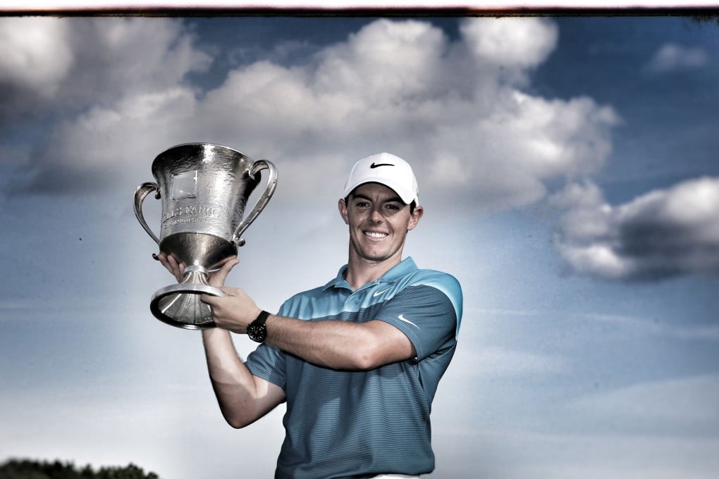 Rory McIlroy with his latest trophy, the Wells Fargo Championship at the weekend. Photo: AFP