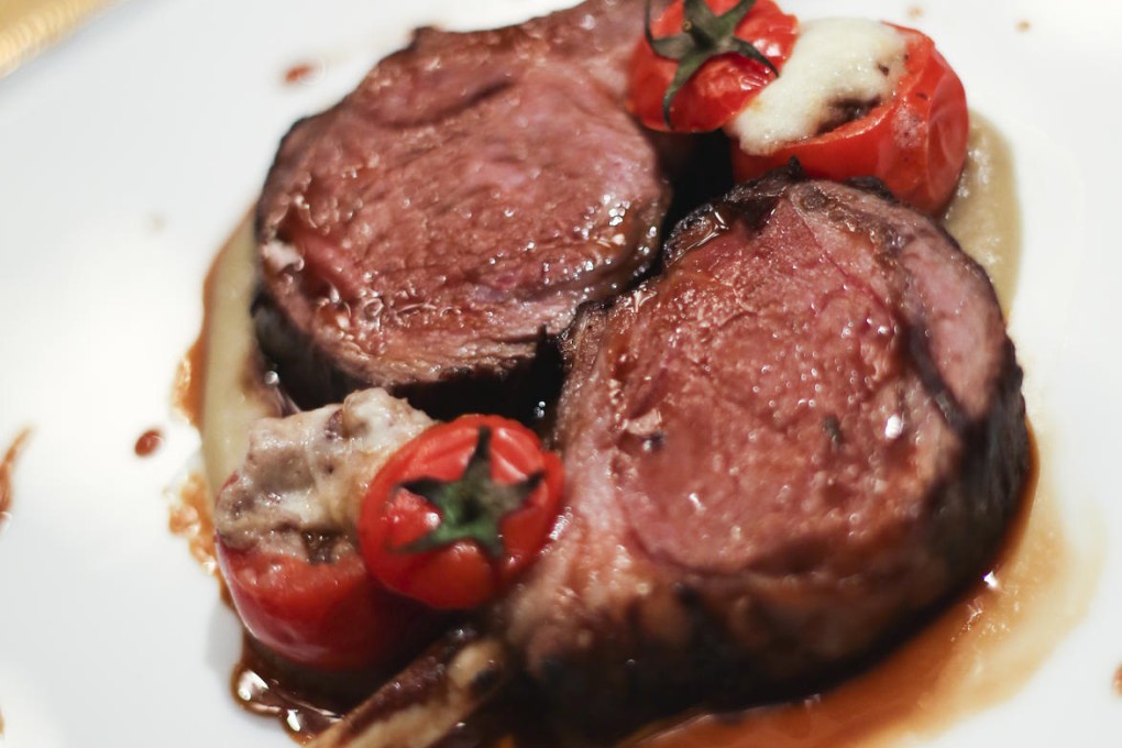 Lamb chops with stuffed cherry tomatoes from Don Alfonso 1890 at the Grand Lisboa.