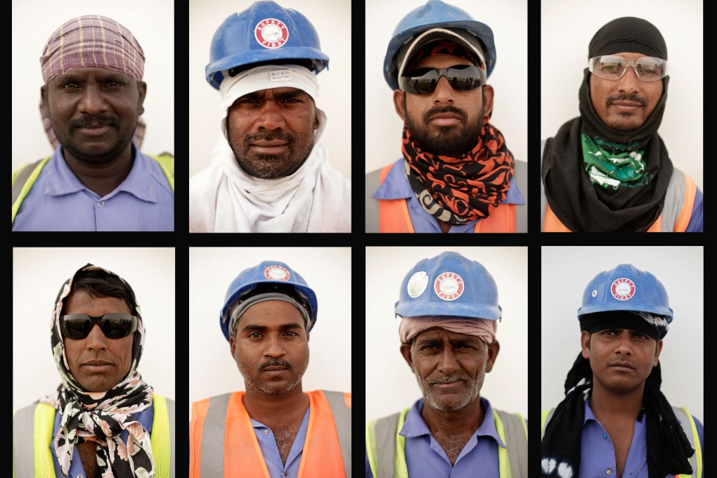 A combination photo of World Cup workers. Photo: AP