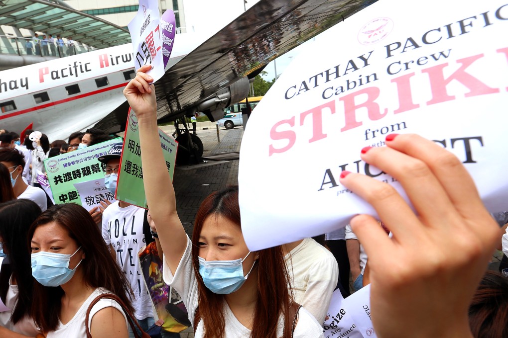 Cathay Pacific flight attendants had launched a marathon protest. Photo: K.Y. Cheng