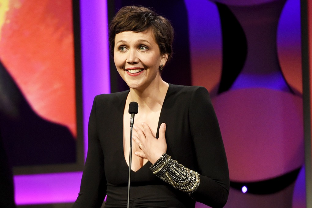 Maggie Gyllenhaal, pictured on Tuesday accepting the "Gracie" award for outstanding actress for her role in "The Honourable Woman". Photo: AP