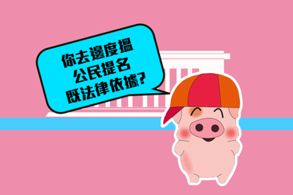 ''Where can you find the legal basis for public nomination?'' McDull asks in a slide posted and later removed from the liaison office's website. Photo: SCMP Pictures