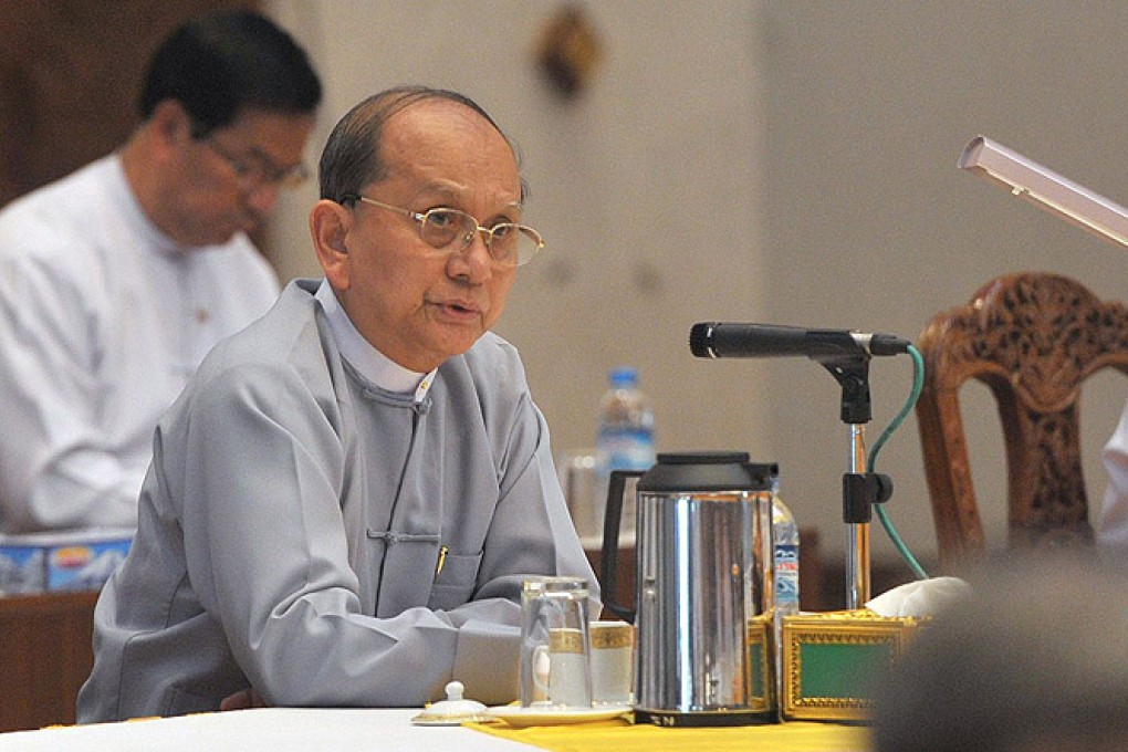 Myanmar President Thein Sein at the parliament building in Yangon. Photo: AFP