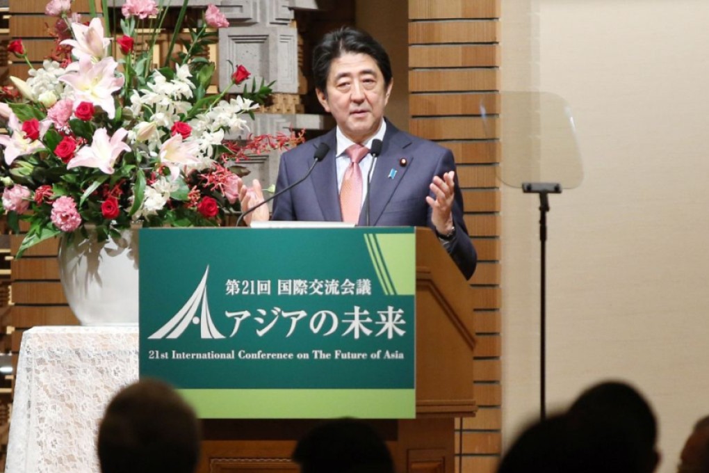Japanese Prime Minister Shinzo Abe announced a US$110 billion investment plan for infrastructure projects in Asia through Japan-affiliated institutions. Photo: AFP