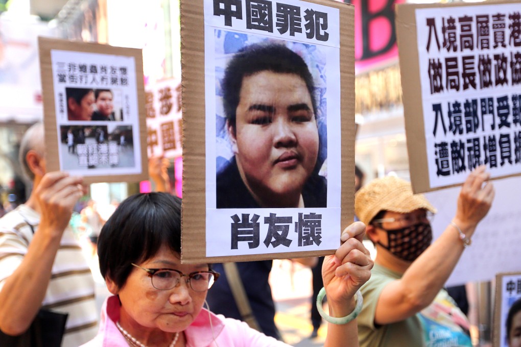 Protesters rallied against the boy's bid to stay in Causeway Bay on Monday. Photo: Sam Tsang