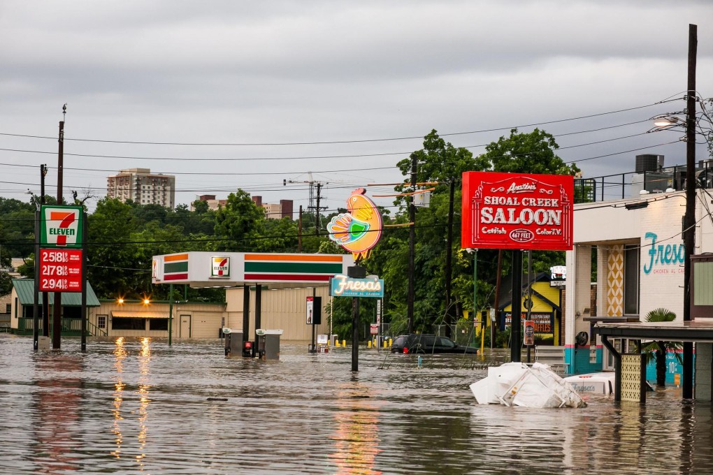 Parts of Austin remain under water after flooding.Photo: AFP