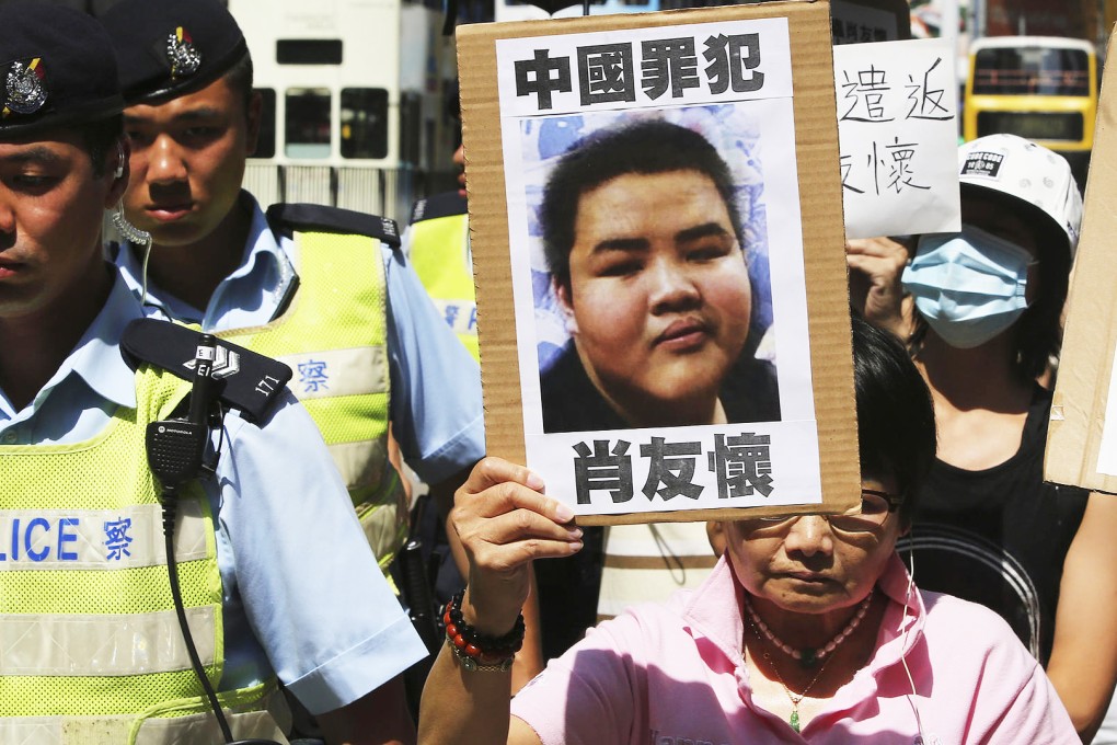 Protesters in Causeway Bay want the boy returned. Photo: Sam Tsang